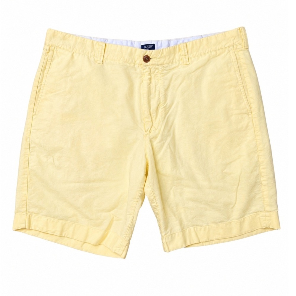J. Crew 9" Gramercy Size 38 Khaki Yellow Short Casual Cotton Flat Front Men's